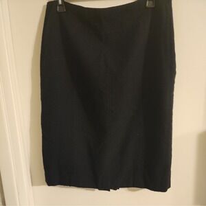 Ann Taylor Size 12 Black Lined Wool Cut Women Skirt
